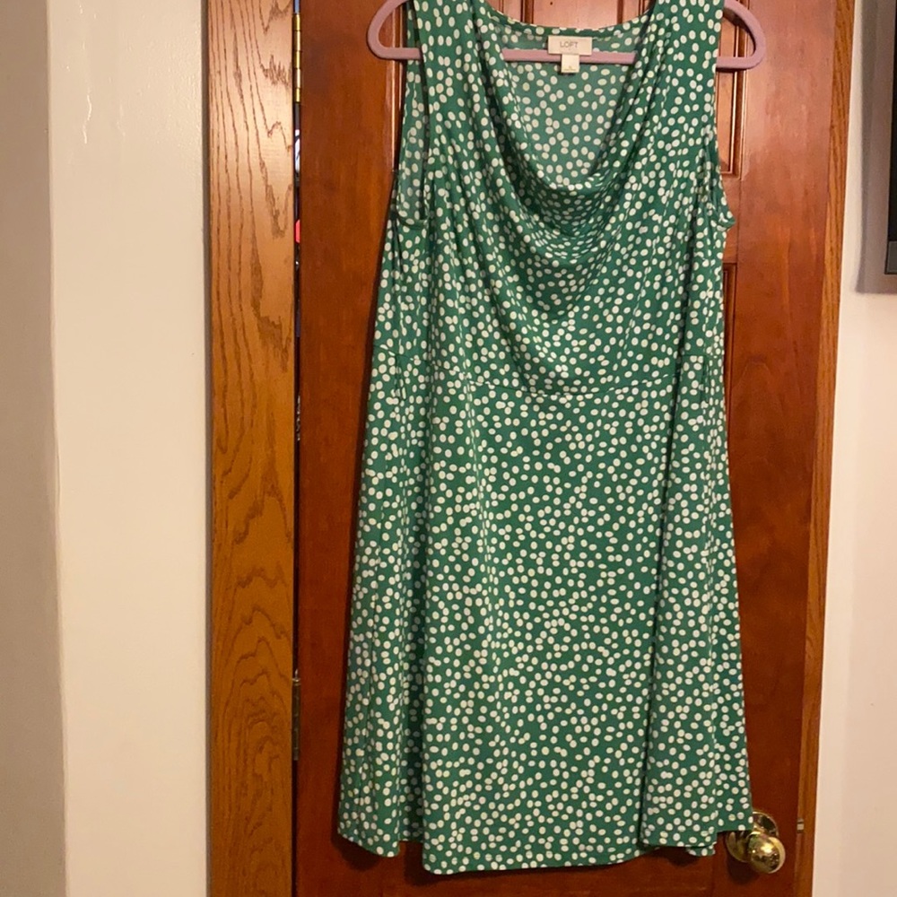 Green and white dress